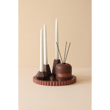 Giselle Terracotta Trio Candle & Fragrance 9'lu Set Kahverengi
