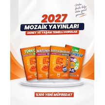 Mozaik Yayınları 2027 5. Sınıf Türkçe + Matematik + Sosyal Bilgiler + Paragraf Yeni Müfredat Bağlam Temelli Soru Bankası Seti 4 Kitap
