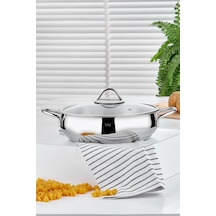 Taç Funda Basık Çelik Tencere 28 Cm