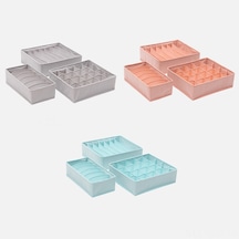 Ruicoo 3'lü Katlanabilir Çamaşır Organizer Seti - Sutyen, Çorap, Atkı Düzenleyici Gri