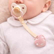 Tgm Baby Kalpli Emzik Askısı Ve Diş Kaşıyıcı Askısı Özel Taşıma Kablı Açık Pembe