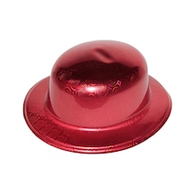 Kırmızı Renk Hologramlı Plastik Yuvarlak Melon 27x24 Cm Standart