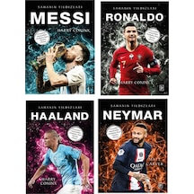 Parodi Sahanın Yıldızları Messi Ronaldo Haaland Neymar Futbolcu Kartı Poster Hediyeli 4 Kitap
