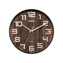 12 İnç Ahşap Yuvarlak Duvar Saati Sessiz Ve Tik Takmayan Retro Büyük Haneli Duvar Saati Oturma Odası Yatak Odası Mutfak İçin Güçlendirilmiş 30 Cm/ 12\" Diğer