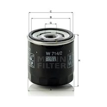 MANN W7142 Yağ Filtresi Fiat Panda I 141A 0.9 Kat. 40Hp 04 92-12 96