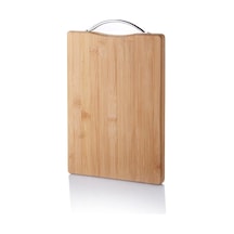 Metal Tutacaklı Lüx Bambu Kesme Tahtası 30cm X20cmx1.8cm Ahşap