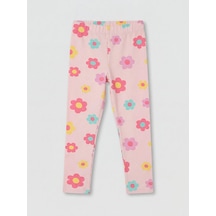LC Waikiki Lcw Kids Pembe Çiçek Baskılı Kız Çocuk Tayt Pınk Prınted