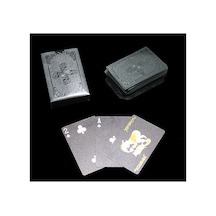 1 Adet İskambil Oyun Kartı Kurukafa Tasarımlı Siyah Kart Destesi 9x6x2 Cm, Playing Cards, Poker Cards