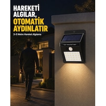 Bahçe Ve Veranda İçin Güneş Paneli İle Otomatik Şarj Olan Led Duvar Lambası - Lisinya Diğer