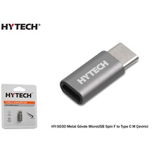 Hytech Hy-Xo30 Gümüş Metal Gövde Microusb 5Pin F To Type C M Çev