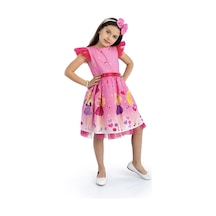 Pembe Barbie Taçlı Kız Çocuk Doğum Günü Parti Elbisesi-pembe Pembe