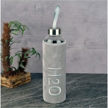 Tohana H2o Peluş Kılıflı Cam Matara 600 Ml Gri H2o88607