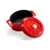 Metal Oval Mini Tencere, Kırmızı