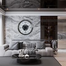 Krom Modern 60 Cm Çarklı Duvar Saati 11