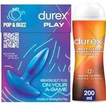 Durex Titreşimli Anal Plug Tıkaç + Durex 2si 1 Arada Ylang Ylang Kayganlaştırıcı Ve Masaj Jeli 200 ML