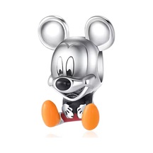Fubena Turuncu Ayakkabılı Mickey Charm Gümüş
