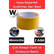 Sızdırmaz Suya Dayanıklı Sarı Renk Çok Amaçlı İzolasyon Ve Tamir Bandı 10m 2 Adet