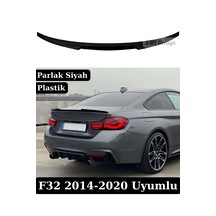 Bmw 4 Serisi Coupe F32 Uyumlu M4 Stil Bagaj Spoileri - Parlak Siyah Piano Black Plastik Spoyler 2014-2020 2 Kapılı