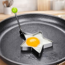 Kalp,yıldız,yuvarlak Şekilli Yumurta Kalıbı Saplı Saplı Omlet Ve Pancake Şekillendirici Kalıp Yapışmaz Tavaya Uyumlu, Burger, Sandviç, Omlet Ve Pancake İçin Pişirme Halkası 3 Lü Set Açık