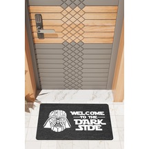 Rugmood Modern Dijtal Baskı Siyah Welcome Dark Stde Kapı Önü Paspası Çok Renkli