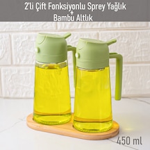 Porsima Alk-1900 Çok Amaçlı Cam Sprey Şişe -yağdanlık Limon Sirke Sos Püskürtücü, Sızdırmaz Standlı Yağdanlık Yeşil Yeşil