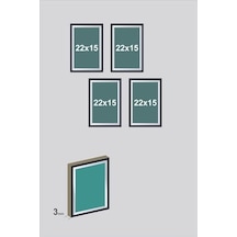 4 Parça Dekoratif Mdf Tablo Seti Çerçeve Görünümlü Dekoliadkd150 Açık Altın