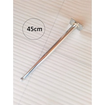 1 Adet-45cm Metal Konik Ayak-sehpa Ayağı-gümüş Renk Kaplama