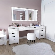 Duru Makyaj Masası Seti- 200 Cm Beyaz