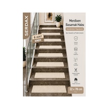 Kendinden Yapışkanlı Basamak Halısı Halıflex Kaymaz Krem 22 Cm X 78 Cm Krem Krem