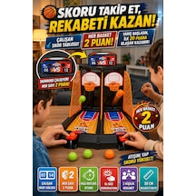 2 Kişilik Parmak Basketbol Oyunu Skor Tablolu Masaüstü Mini Basket Potası Eğitici Çocuk Oyuncağı