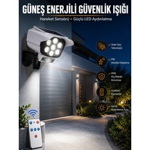 Solar Lamba Kamera Görünümlü Duvar Lambası Dönebilen Bahçe Aydınlatması - 593