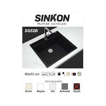 Sinkon Siyah Granit Eviye 60 x 53 - Sg52B - Sinkon