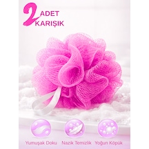 Beylini 2li Karışık Banyo Lifi Büyük Boy 35gr Vücut Duş Kesesi File Top Lif Peeling Etkili Hijyenik Temizlik