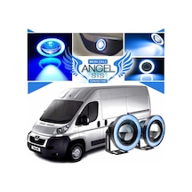 Peugeot Boxer Uyumlu, Universal Mercekli Led Angel Sis Farı, 76mm Buz Mavi Renk