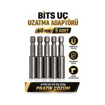 Bits Uç Uzatma Adaptörü 5 Adet 60 Mm Manyetik Vidalama