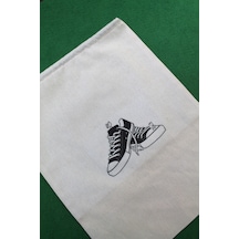 2 Adet Sport Shoes Baskılı Keten Ayakkabı Poşeti - Ayakkabı Düzen