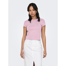 Only Onlelına S/s O-neck Short Top Jrs Noos Kadın Pembe Bluz - 15320229 Pembe