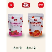 Evereat Frambuaz-cennet Hurması Freeze Dry Meyve Cipsi 2'li Paket Doğal Atıştırmalık 1 Adet