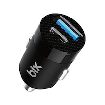 Bix Bxac65c 65w Pd Type-c & 18w Usb-a Girişli Çift Portlu Hızlı Şarj Özellikli Araç İçi Şarj Cihazı Siyah