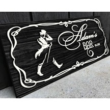 Bk Gift Kişiye Özel Kabartma Tasarım Siyah Ebony Ahşap Bar Tabelası, Home Bar Tabela, Rustik Ev Dekorasyonu, Duvar Dekoru-5