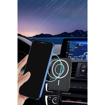 Thentech Klima Menfezine Takılan Kablosuz Şarj Telefon Tutucu Magsafe Özellikli Mıknatıslı 15w Kablosuz Şarj Siyah