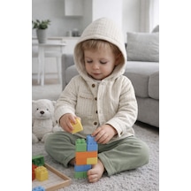 Babyhola Erkek Bebek Bayramlık Takım Roket Baskılı Kapüşonlu Üçlü Set 2217 Yeşil