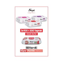 Sleepy Easy Clean Çiçek Serisi&greyfurt Yağlı Süper Mutfak Yüzey Temizlik Havlusu&mendili 3x100+50 Tekli