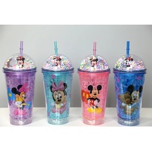 Mepa Sevimli Mickey Mouse Işıklı Pipetli Boncuklu Suluk & Bardak 400 Ml Alk3147 Najmaddin