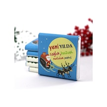 Dark Brown Yılbaşı Yeni Yıl Tebrik Çikolatası Özel Mesajlı Madlen 72 Adet