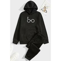 Uyguntarz Unisex Potter Baskılı Eşofman Takımı Siyah