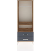 Arges Dolap 2 Raflı 2 Çekmeceli Tek Askılı 60x30x163 Çam-antrasit Atlas Çam