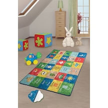 Learning Çocuk Halısı Djt Çocuk ve Bebek Halısı Yıkanabilir ,Kaymaz Taban Leke Tutmaz Çok Renkli