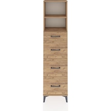 Arges Dolap 2 Raflı 4 Çekmeceli 44x30x182 Çam-çam Çam