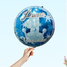 Prens 1 Yaşında Folyo Balon - 45cm Çok Renkli